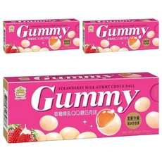 義美 QQ糖巧克球 草莓煉乳, 50g, 3盒