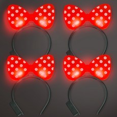 Stupid B.A.B.O LED 蝴蝶結髮箍, 紅色, 4個