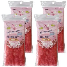 入仙 極細纖柔澡巾 女用, 4個, 1個裝, 顏色隨機