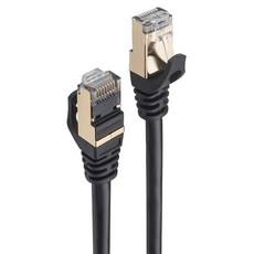 RASTO 極速 Cat7 鍍金接頭SFTP雙屏蔽網路線, 1.5m, 黑色, 1條