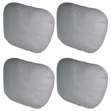 WOOGUN 車用頭枕座椅頸枕麂皮靠墊, 灰色, 4個