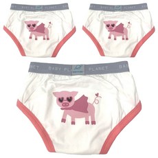 베이비플라넷 유아용 프리미엄 배변 훈련 팬티, 15 세련돼지롱, 3개