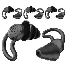 모나홈 3중 나노 실리콘 소음방지 차단 수면 이어플러그 다크블랙, 2세트, 2쌍