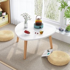 JUNBI 坐地式客廳矮圓桌茶几邊桌 三角 40 x 40 x 30 cm, 白色