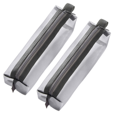 Ganjilife 方形網狀筆袋 學生鉛筆盒, 2個, 灰色