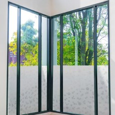 데코리아 재사용가능한 물로만 붙이는 무점착 창문시트지, 눈꽃송이H-016, 폭 90cm x 길이 5m