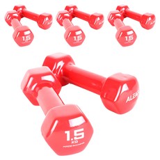 아리프 PVC 컬러 아령 레드, 1.5kg, 8개