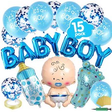 EMOKUBEE 寶寶性別派對氣球 女寶寶, 藍色, 1套