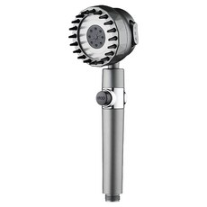 一鍵止水三檔增壓按摩蓮蓬頭 202g, 灰色, 1個