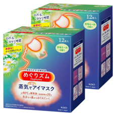 Kao 花王 MegRhythm 美舒律 蒸氣眼罩 洋甘菊香 蓬鬆柔軟觸感 舒適眼罩, 12片, 2盒