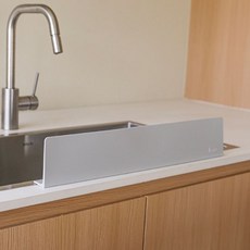 LEAVES 黏貼式矽膠水槽擋水板 特大號 12 x 75 cm, 鯨魚灰, 1個