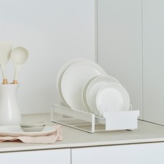 한샘 S O K 베이직 슬라이딩 그릇 접시 정리랙, 1개, 화이트