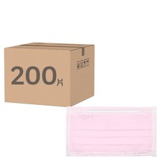 淨新科技 淨心醫療口罩 平面兒童版, 粉色, 50片, 4盒