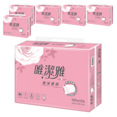 VIRJOY 唯潔雅 抽取式衛生紙 原生紙漿 100張, 12包, 6袋