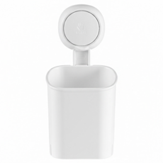 UdiLife 優的生活大師 真空強力吸盤深型置物盒 ABS樹脂 TPR熱塑性橡膠, 白色, 1個