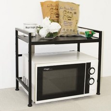 GONGGAMSTORE 寬度高度3段可調式微波爐架, 黑色