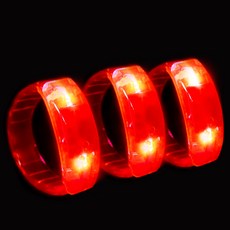 BABO LED 透明果凍手環, 紅色, 3個