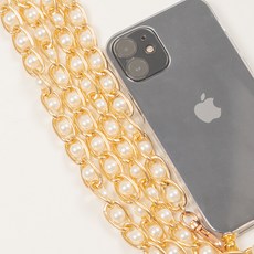 블루선 체인과 진주 시리즈 휴대폰 체인 스트랩