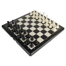 Flowcode 便攜式折疊磁性西洋棋盤 + 棋子組, 1套, 黑色(棋盤, 棋子), 白色(棋子)