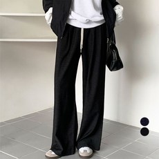 afinar 女款原色丹寧布打褶鬆緊長褲