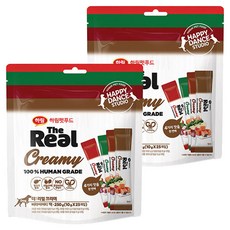 하림펫푸드 강아지 더리얼 크리미 파우치 버라이어티팩 10g x 25p, 혼합맛(연어/닭가슴살/오리/소고기), 250g, 2개