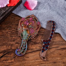 便攜式古董手拿鏡+長梳, 1組, A號款