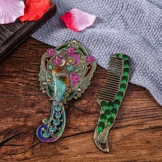 便攜式古董手拿鏡+長梳, 1組, B號款