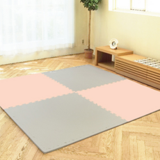 베이직 퍼즐매트 4p, 핑크 + 그레이, 1개