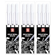 GELLY ROLL 原子筆3件組 0.5 + 0.8 + 1.0mm, 白色, 3套