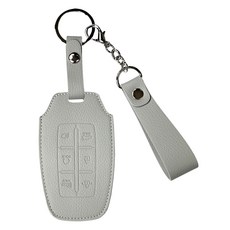 오시에나 자동차 가죽 스마트 차키케이스 스프링 키홀더, 그레이, 현대K타입(6버튼)