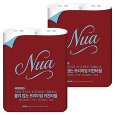 NUA 不沾黏頂級天然紙漿廚房紙巾 125抽, 4個, 125張