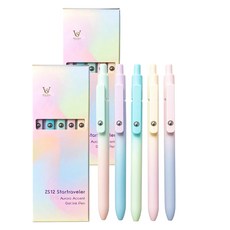 WITH STAR COMPANY 防暈染快乾中性筆5入組, 2套, 混合顏色