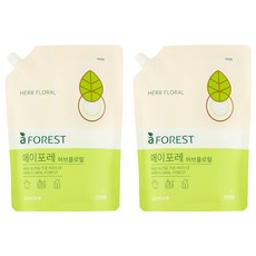 Aforest 柳韓洋行 洗碗精補充包 草本花香, 2個, 1000ml