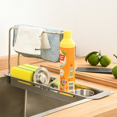 李賢 菜瓜布抹布清潔劑收納架, 銀色, 1個