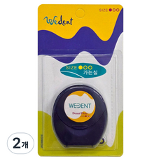 위덴 일반 가는 치실 네이비, 2개, 1개입, 46m