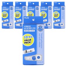 플러스 WH-605 본체 리필 수정테이프 10p, 블루, 6세트