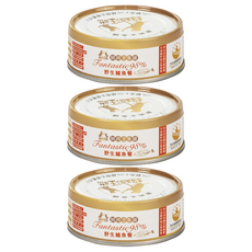 BEyONDPET 超越汪喵 貓主食罐，98%鮮肉+2%植物營養成分，野生鱸魚餐，符合美國AAFCO標準, 80g, 3罐