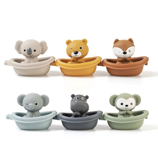 KIZELLO 與可愛動物們一起享受的洗澡遊戲玩具6件組, 1套, 混合顏色