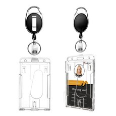 Goody Pie 直式員工證 ID 卡套 10 x 6 cm, 2個, 透明