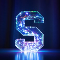 아트조이 LED 홀로그램 레터링 파티용품, 알파벳S, 1개