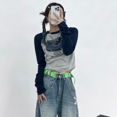 I'M MONG 女款 Skishy 基本款短版拉克蘭長袖T恤