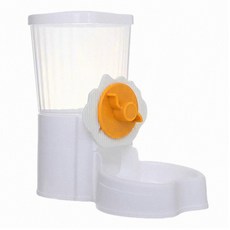 掛籠式自動 飲水 餵食器, 1L, 黃色, 1個