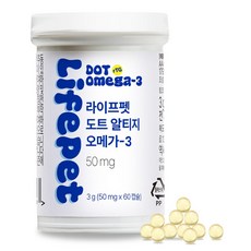 라이프펫 반려동물 CSP용기 도트 알티지 오메가3 3g, 1개, 피부/피모, 60정