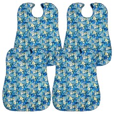 로사홈 다용도 턱받이, 큰 꽃 파랑, 4개