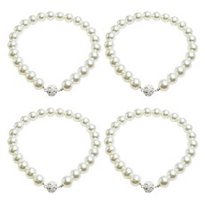 Winprice 磁吸水鑽窗簾綁帶 40cm, 珍珠色, 4個