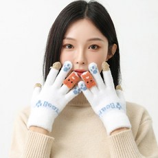 페이퍼먼츠 여성용 귀여운 기모 니트 터치 장갑 12419