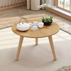 JUNBI 和室客廳矮圓桌 茶几 邊桌 圓形 40 x 30 cm, 米色