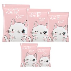 TAILI 太力 真空壓縮袋衣服棉被收納袋套裝 家居貓, 5個裝, 1組