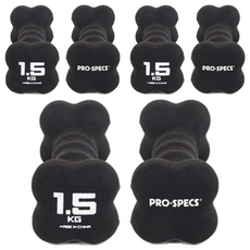 PRO-SPECS 氯丁橡膠啞鈴, 1.5kg, 6入