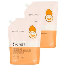 에이포레 주방세제 리필 오렌지프루티향, 1L, 2개